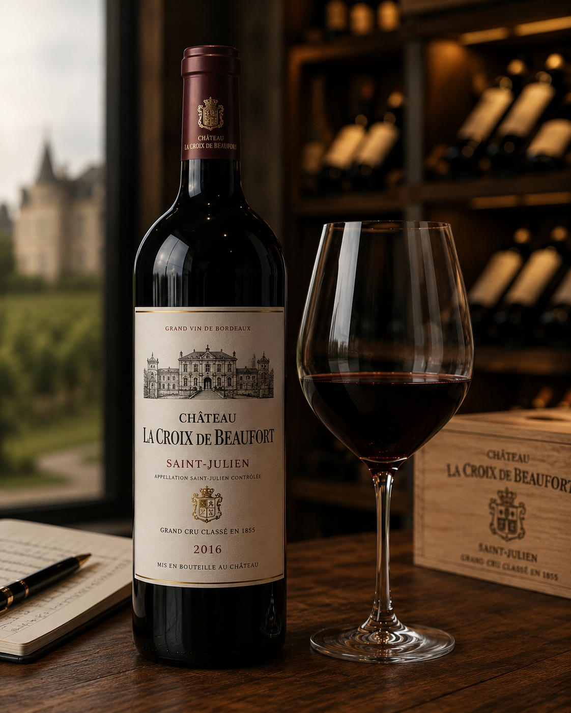 Bordeaux'da Cabernet Sauvignon, Saint-Julien apelasyonundan örnek bir şişe
